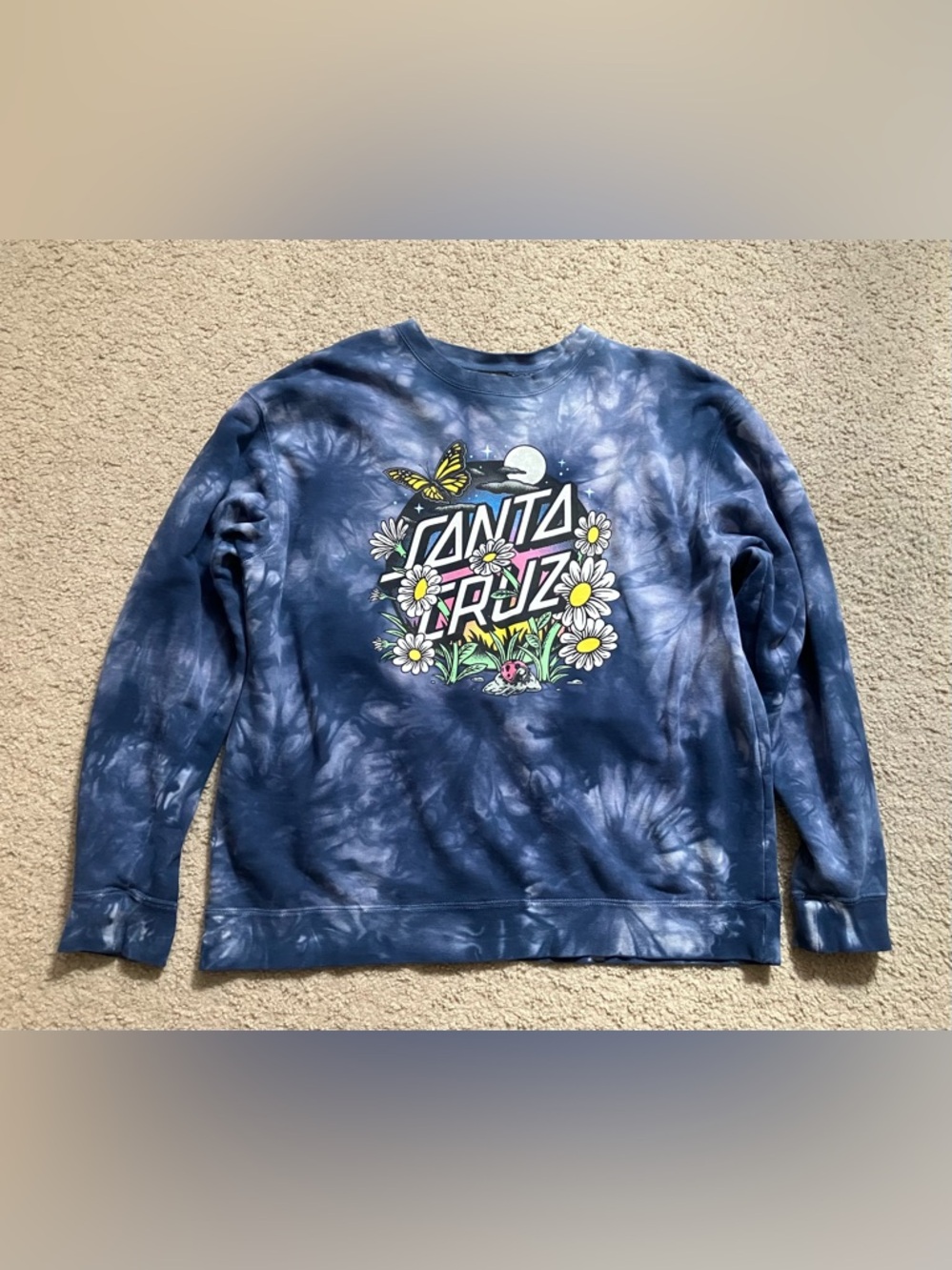 SANTA CRUZ  skateboards  🌊💙🌸🌿💛 tie dye sweatshirt